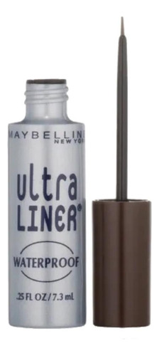 Delineador de ojos líquido Maybelline Ultra Liner Liquid Eyeliner color dark brown con acabado brillante