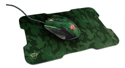 Combo Trust Office Mouse Y Mouse Pad Gamer Rixa Camuflado