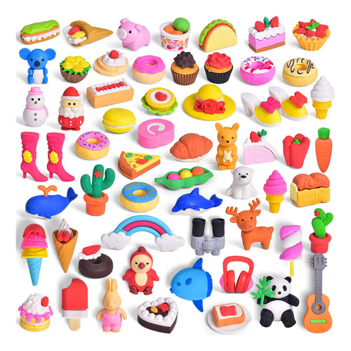 Fun Little Toys 60 Piezas De Borradores Lindos Para Ninos, D