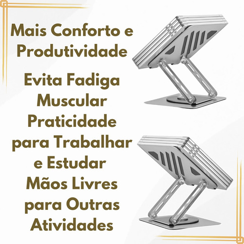 Suporte Notebook Dj Alumínio Ajustável Premium 360 Graus
