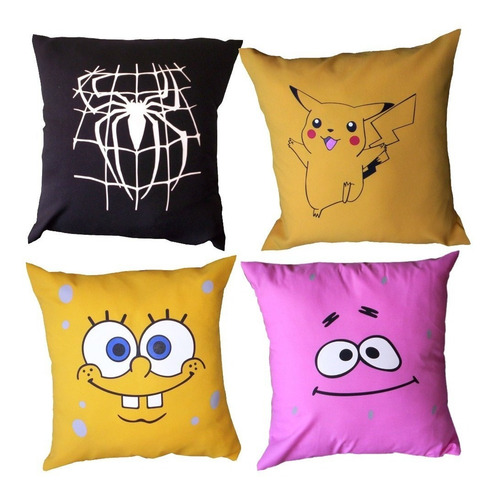 Imagen 2 de 10 de Almohadones Estampas Comic Animé Naruto Pucca Batman X-men