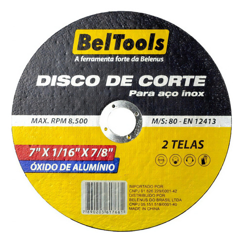 Disco De Corte Aço Inox 7x7/8 Beltools 100 Unidades