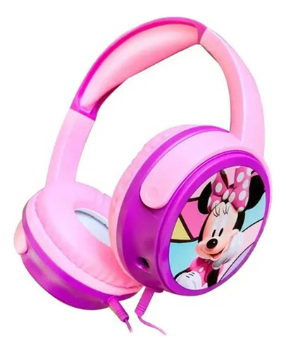 Audiófonos Con Cable Temático Disney Micrófono Desmontable Color Violeta