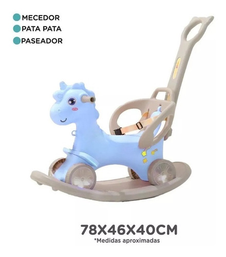 Imagen 2 de 5 de Unicornio Mecedor Pata Pata Con Manija Direccional Ok Baby