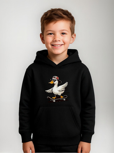 Moletom Infantil Com Capuz Blusa De Frio Pato De Skate