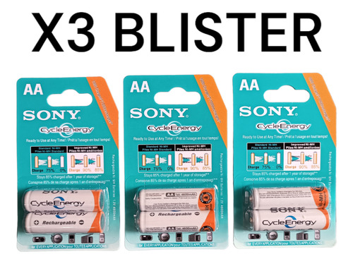 Batería Aa Sony X 4 Recargable 4.600 Mah 1.2v Tienda Fisica