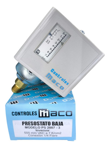 Presostato Baja Maco Para Refrigeracion Ps 2007-3 Inversor
