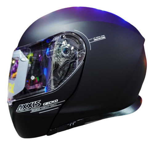 Casco Abatible Axxis Gecko Negro Mate