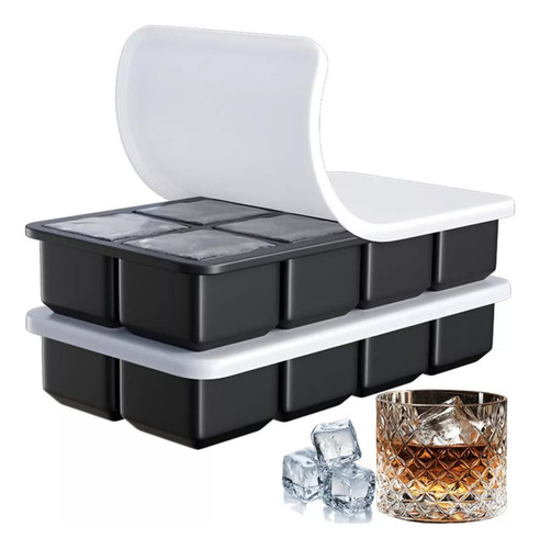 W Moldes Para Cubitos De Hielo De Silicona Apilables,