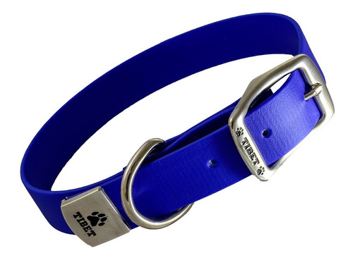 Collar Azul Mascotas Cinta Biothane Mate Tibet 18pg X 3/4pg