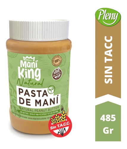 Pasta De Maní King Natural X 485 Gr - Sin Gluten Sin Tacc