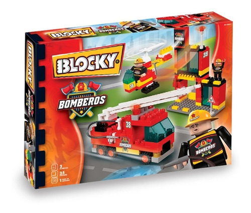 Bloques Para Armar Blocky Bomberos 01-0651 160 Piezas En Caja