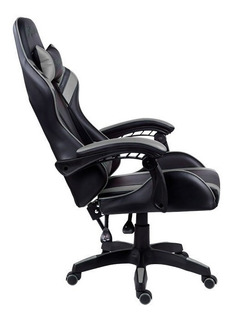Silla de escritorio Xtrike Me GC-904 gamer ergonómica negro y gris con tapizado de cuero sintético