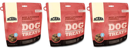 3 Pack Of Beef And Pumpkin Dog Treats, 3.25 Ounces Each, Fre