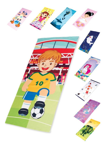 Toalha De Banho Estampada Personagens Jogador De Futebol