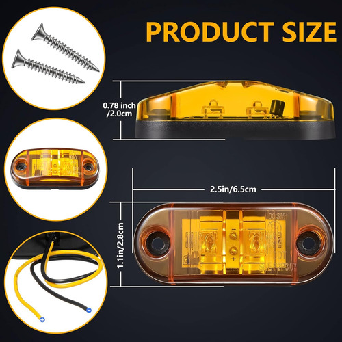 10pcs Luces Led Remolque Luces Posición Laterales Camiones