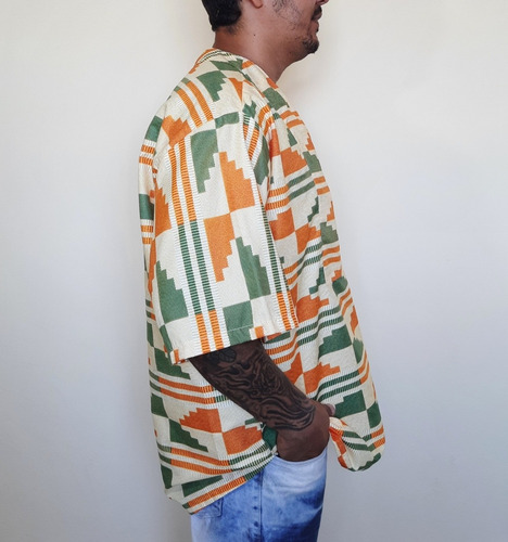 Imagem 3 de 5 de Camisa Blusa Bata Masculina Tecido Kim