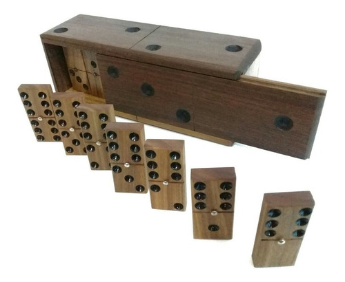 Juego De Domino Madera Vera Regalo Día Del Padre Artesanía