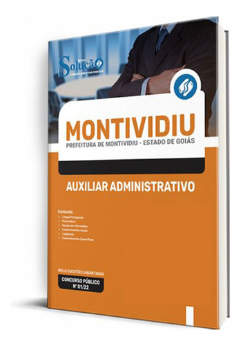 Apostila Prefeitura De Montividiu - Go 2022 - Auxiliar Administrativo, De Professores Especializados., Vol. Único. Editora Solução Concursos, Capa Mole, Edição Oficial Em Português, 2022