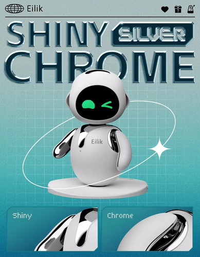 Juguete Robot Eilik Inteligencia Artificial Silver Chrome