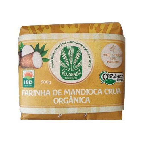 Kit 2x: Farinha De Mandioca Branca Orgânica Alvorada 500g