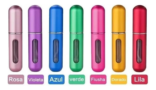 6 Mini Atomizador Para Perfume Recargable Capsula