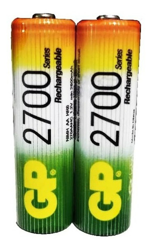 Imagen 1 de 1 de Batería Pila Recargable Aa 2700 Mah 1 Par Ideal Wii, Camara