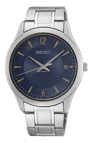 Seiko Essential Sur419 Reloj De Acero Inoxidable Esfera