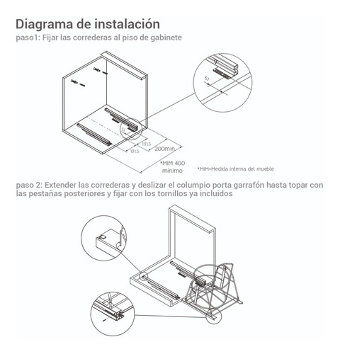 Extraible Porta Garrafon Columpio