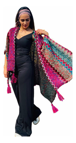 Poncho Artesanal Tejido Del Estado De Oaxaca