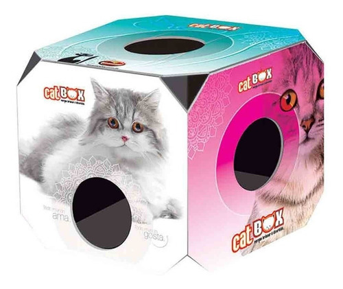 Brinquedo Caixa Cat Box Papelão Arranhar Adulto Furacão Pet Cor Colorido