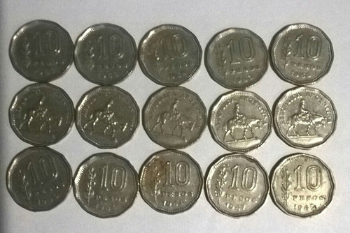 Monedas 10 Pesos Argentina 1963 A 1968