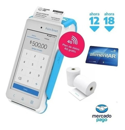 Imagen 4 de 4 de Mercado Pago Point Smart - Lector De Tarjetas 4g Wifi Pos Qr