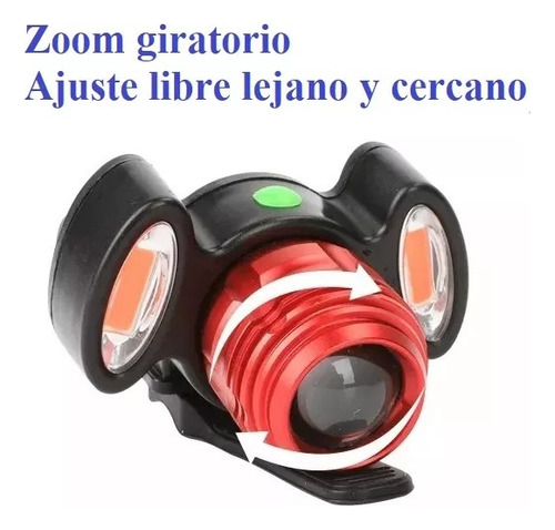 Ecooda Luces Para Bicicletas Portátil Luz Led Para Bicicleta Recargables Por Usb , Lamparas Para Bicicleta Color Azul Con Zoom Y Función Impermeable