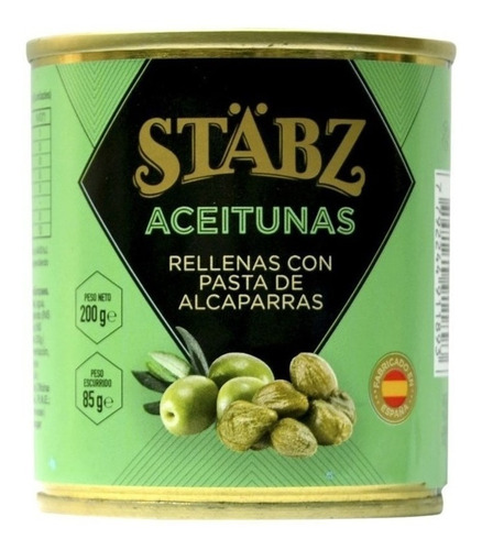 Aceitunas Rellenas Con Pasta De Alcaparras Stabz 200 Gr. X2