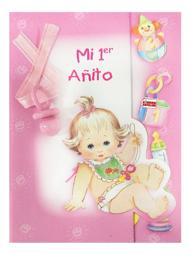 Tarjeta Mi Primer Añito X10 Invitación Rosa-ciudad Cotillón 