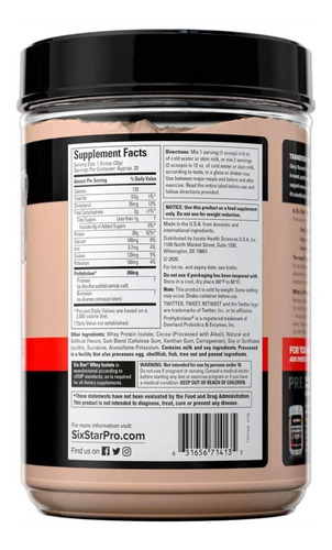 Imagen 3 de 6 de Proteina Six Star Whey Isolate Plus , 1.40lbs 20serv