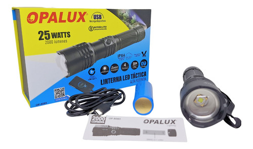 Linterna Led Tactica 25w Opalux 2000lm Op-8085