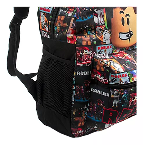 Mochila Escolar Bolsa Infantil Roblox Jogo Meninos Costas