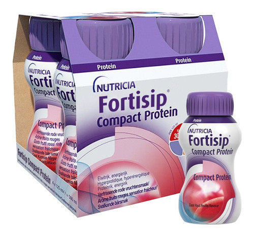 Fortisip Compact X 125 Ml Nutricion Pack X 4 U Frutos Rojos