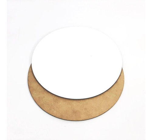 Base Tortas 30cm Madera Mdf Doble Cara Blanca Y Fibrofacil