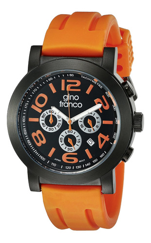 Reloj Hombre Gino Franco 9620or Cuarzo Pulso Negro En Caucho