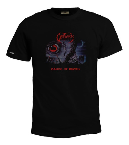 Camiseta Obituary Cause Of Death Ojo Rojo Banda Rock Bto