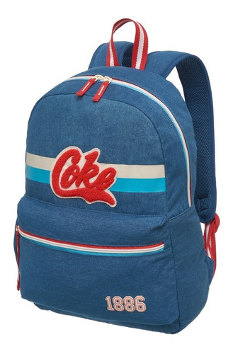 Mochila Coca-cola Sport Jeans Retrô Azul Unissex  7848504