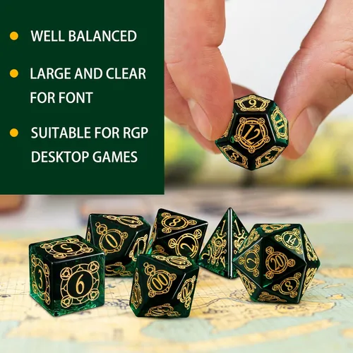 Lucky-m Fan Dice Dnd Set, Dados De Cristal Poliédrico D&d Pa
