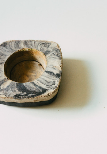 Imagem 4 de 10 de Vaso Cachepot Artesanal Feito De Cimento | Mármore Preto P3