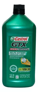 Aceite De Motor. Gtx High Mileage 10w-30, 1qt Us Castrol