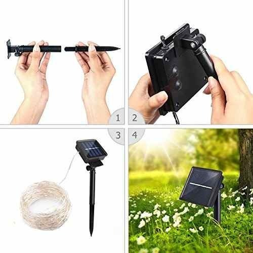 Konnoo Luces Solares De Cuerda 2 Unidades 200 Led Resistente