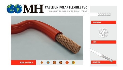 Cable Unipolar Mh O Cedam 4 Mm2 Venta X 2 Metros