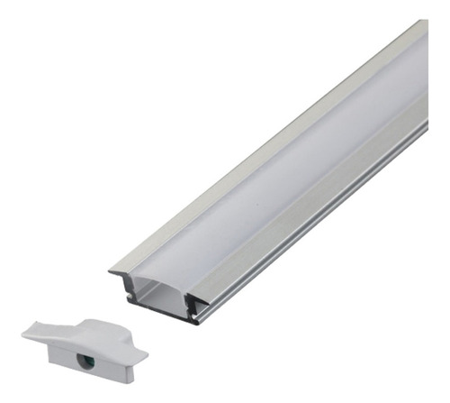 Perfil Alumínio Para Fita Led 2mts Cinza Ip20 24mm X 7mm